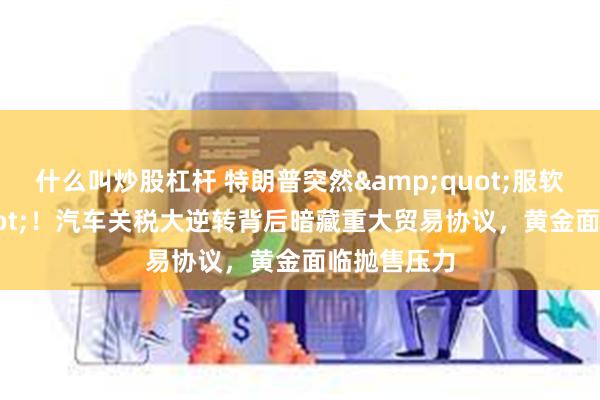 什么叫炒股杠杆 特朗普突然&quot;服软&quot;！汽车关税大逆转背后暗藏重大贸易协议，黄金面临抛售压力