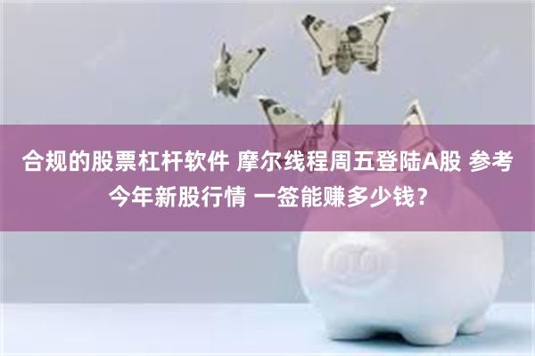 合规的股票杠杆软件 摩尔线程周五登陆A股 参考今年新股行情 一签能赚多少钱？